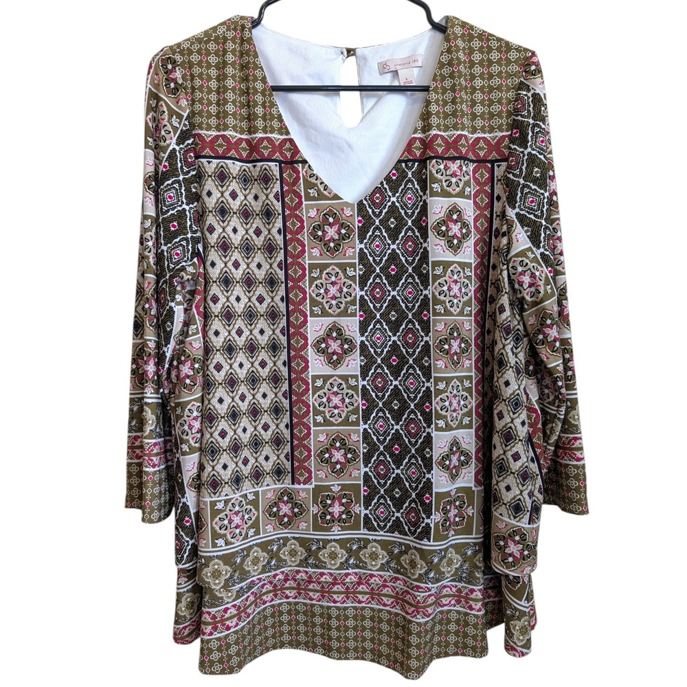 Dress Barn‎ Retro Geometric Patchwork Blouse